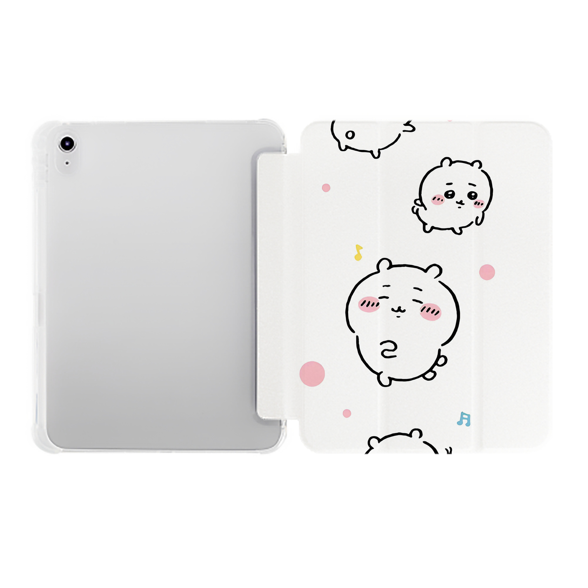 （画像用） ちいかわ Chii-kawa IPad ケース ペン収納付き 三つ折りスタンド PUレザー×シリコン 対応機種9.5/10.5/10.9インチ